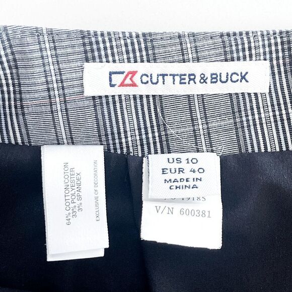 Cutter & Buck Women Mini Golf Skirt Plaid Gray Size 10 Built In Shorts - Picture 5 of 7